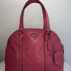 Coach Peyton Cora Domed Pink Leather Purse