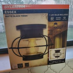 Sylvania Essex Vintage Matte Black Finish 1901 Series Ceiling Mounted Fixture