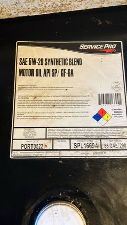 55 Gallon Of 5-20wt Synthetic Blend Motor Oil