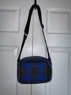 Burberry Blue and Black Check Messenger Crossbody Bag