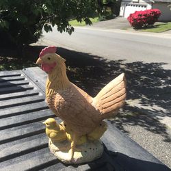 Ceramic Hen Chicks Chicken Like Brand New Egg Chicken Farm Old Time Country Farm Chicken Collector 10” High 9” Long