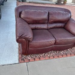 Leather couch & Ottoman