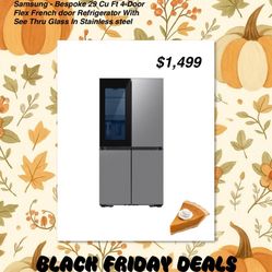 🚨BRAND NEW IN BOX BLACK FRIDAY DEAL🚨SAMSUNG 4-DOOR FLEX REFRIGERATOR STAINLESS STEEL WITH SEE THRU GLASS
