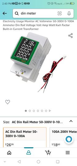 AC  Din Rail Meter Power Meter Digital Multimeter