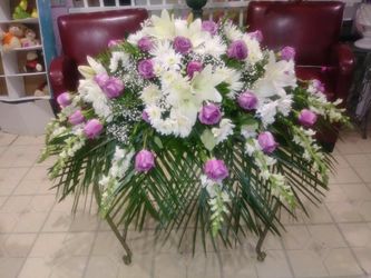 Funeral flowers affordable prices casket toppers standing spray wreath