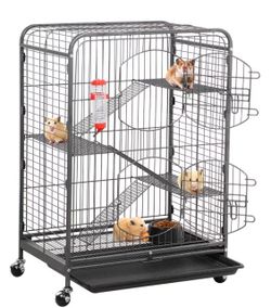 Multi-Level Small Animal Cage on Wheels