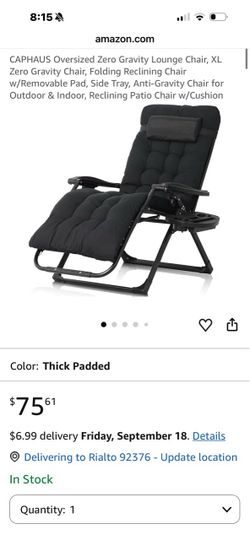 Gray cushion CAPHAUS Oversized Zero Gravity Lounge Chair