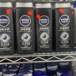 Nivea Men Deep Clean Body Wash Deep Active Clean 16.9 OZ 