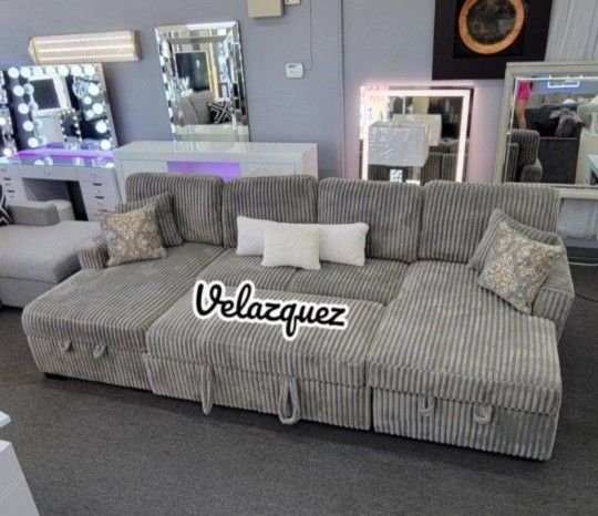✅️✅️4-Piece Convertible Sectional
Sleeper Sofa, Chaise Storage, Sofa Storage & USB Port✅️✅️