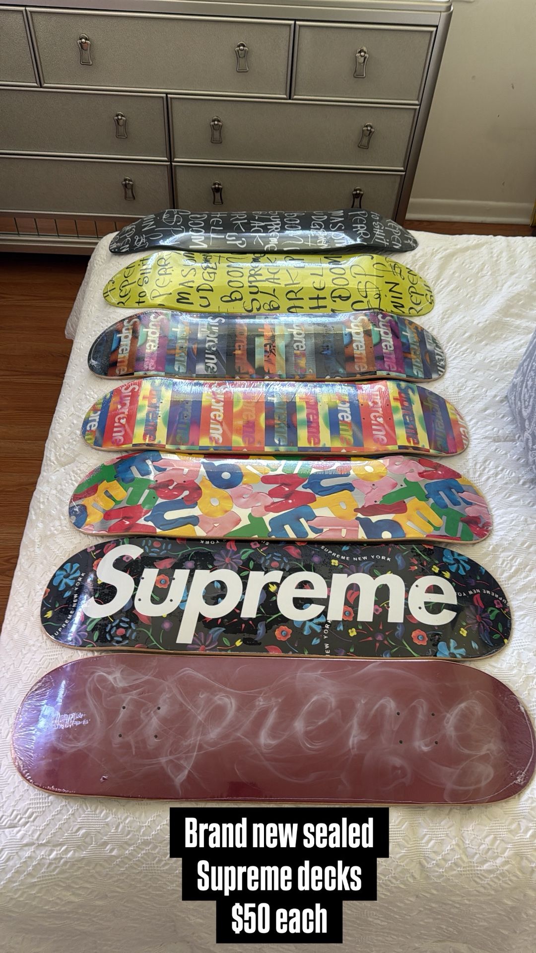 Brand New Supreme Skate Board Decks