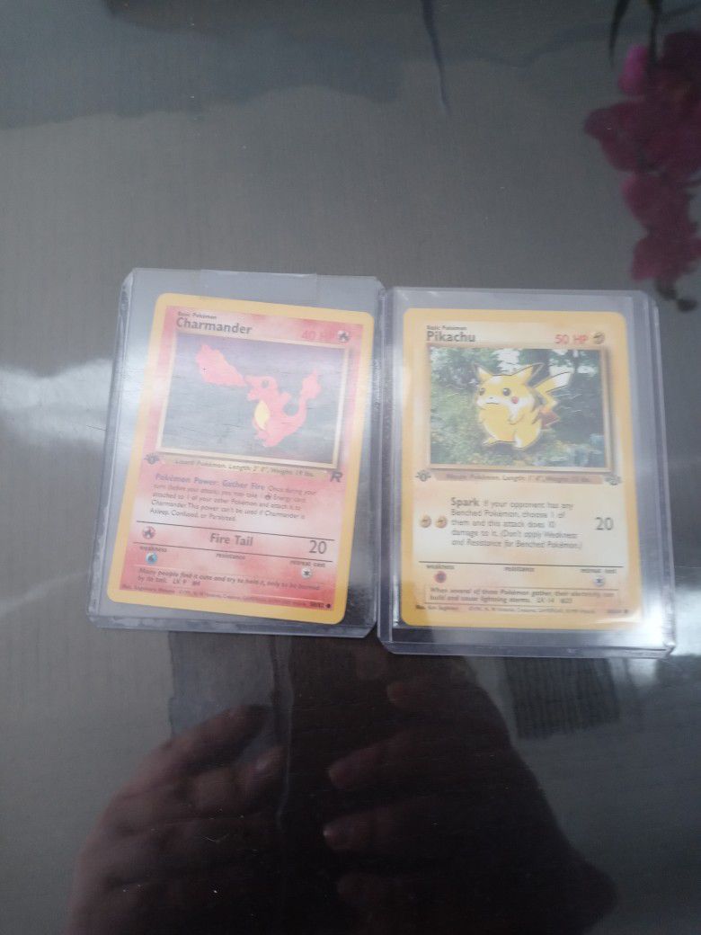 Pikachu And Charmander First Edition Pokemon Cards