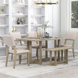 Natural Wood Dining Table
