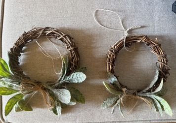 Mini Grapevine Wreaths with Greenery – Set of 2