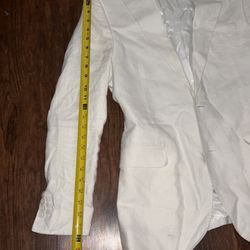 Tiglio Luxe Pure White Linen 38R Sport Coat Blazer 