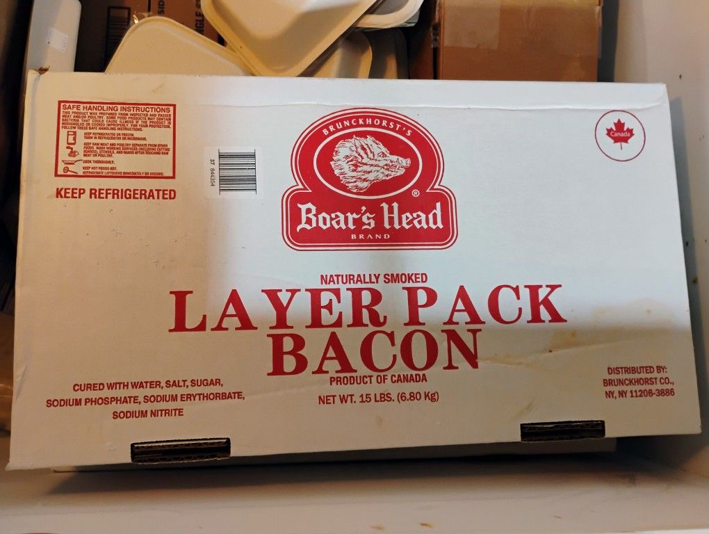 15 Lb Boxes Of Boars Head Bacon