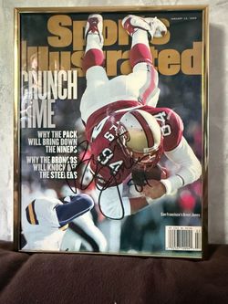 Framed Brent Jones autographed Sports Illustrated Magazine (San Francisco 49ers)
