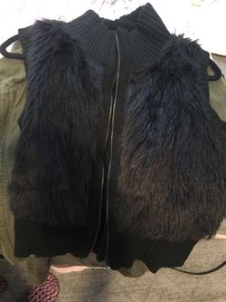 Black fur vest
