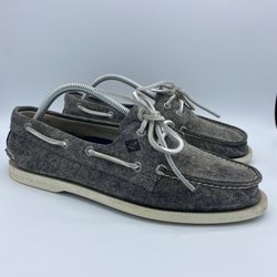 Sperry Mens 9.5M Loafers STS13088 Grey and Navy Blue 