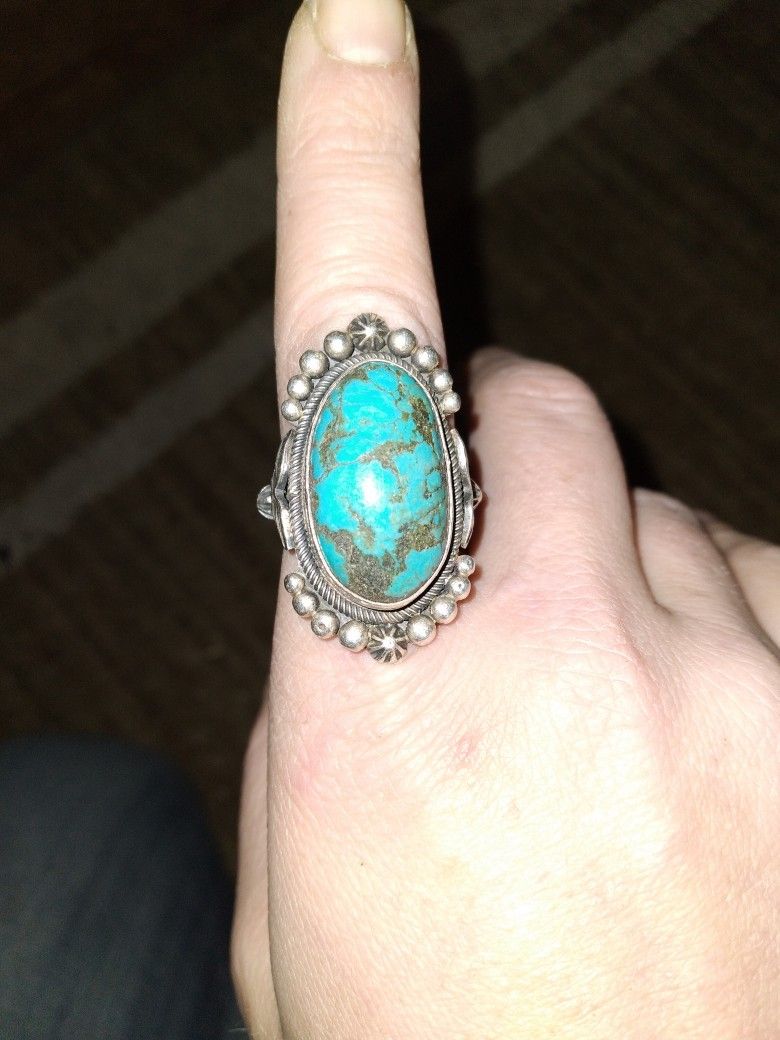 Sterling Silver And Turquoise Ring