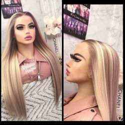 Human Hair Blended Lace Front Wig 