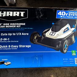 NEW Hart Lawn Mower 40v Cordless 18-inch Push Mower Kit With Charger Lawnmower