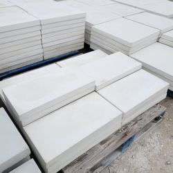 Concrete Rectangular Patio Pavers White Smooth Finish / Cement Slab Backyard Stepping Stones