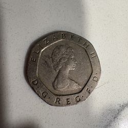 1982 Elizabeth II 20 pence coin