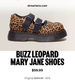 BUZZ LEOPARD MARY JANE SHOES Size 8 Womens