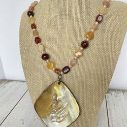 Natural  Stone  Necklace  31” Inches Long 