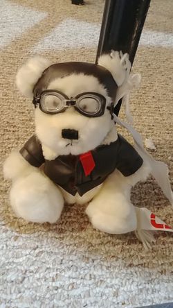 White Stuffed Bear in Pilot Costume - Steven Smith, Stuffed Animals Inc.