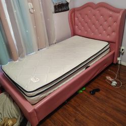 Bed Frame With Bamboo Mattress-Twin (Like New) $200