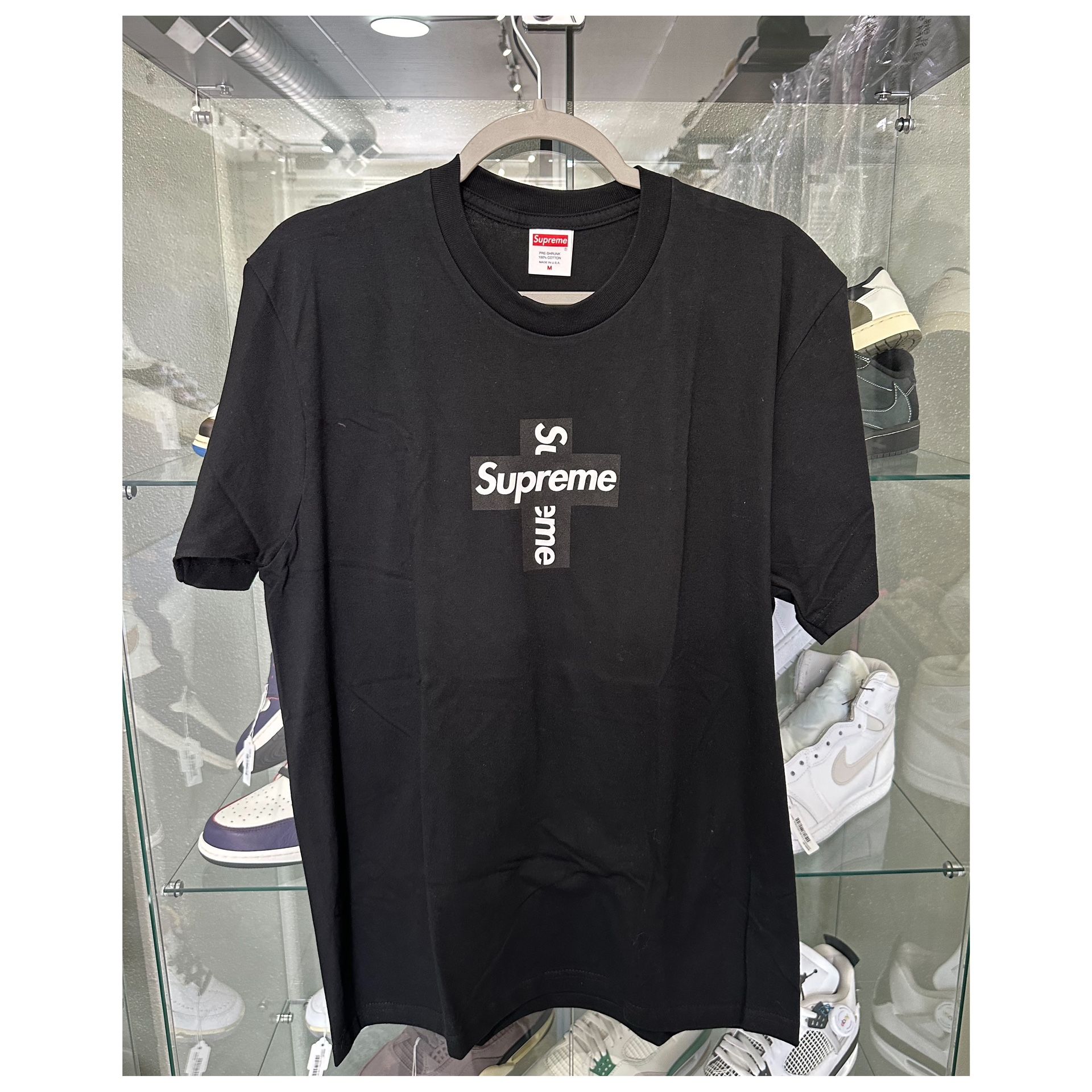 SUPREME CROSS BOX LOGO TEE FW20 BLACK - (Medium)