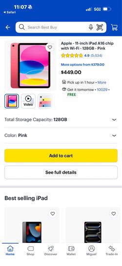 Apple - 11-inch iPad A16 chip with Wi-Fi - 128GB