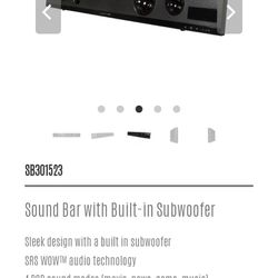 Soundbar with built in subwoofer