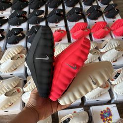 Nike Mind 001 🧠 Slide in ALL COLORS Black Chrome + Solar Red & Light Bone