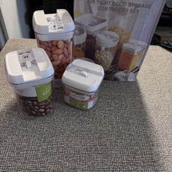 Air-tight Food Storage Container Set-(3 PC Set) Food-Grade Material With Lid BPA-Free Leak-Proof Food Storage Organizer  Sizes 17.6oz 