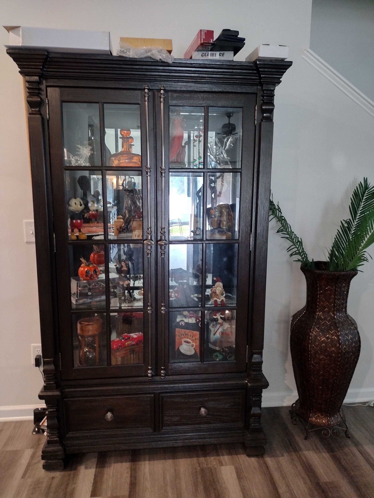 Wood Glass Cabinet Shelf Case