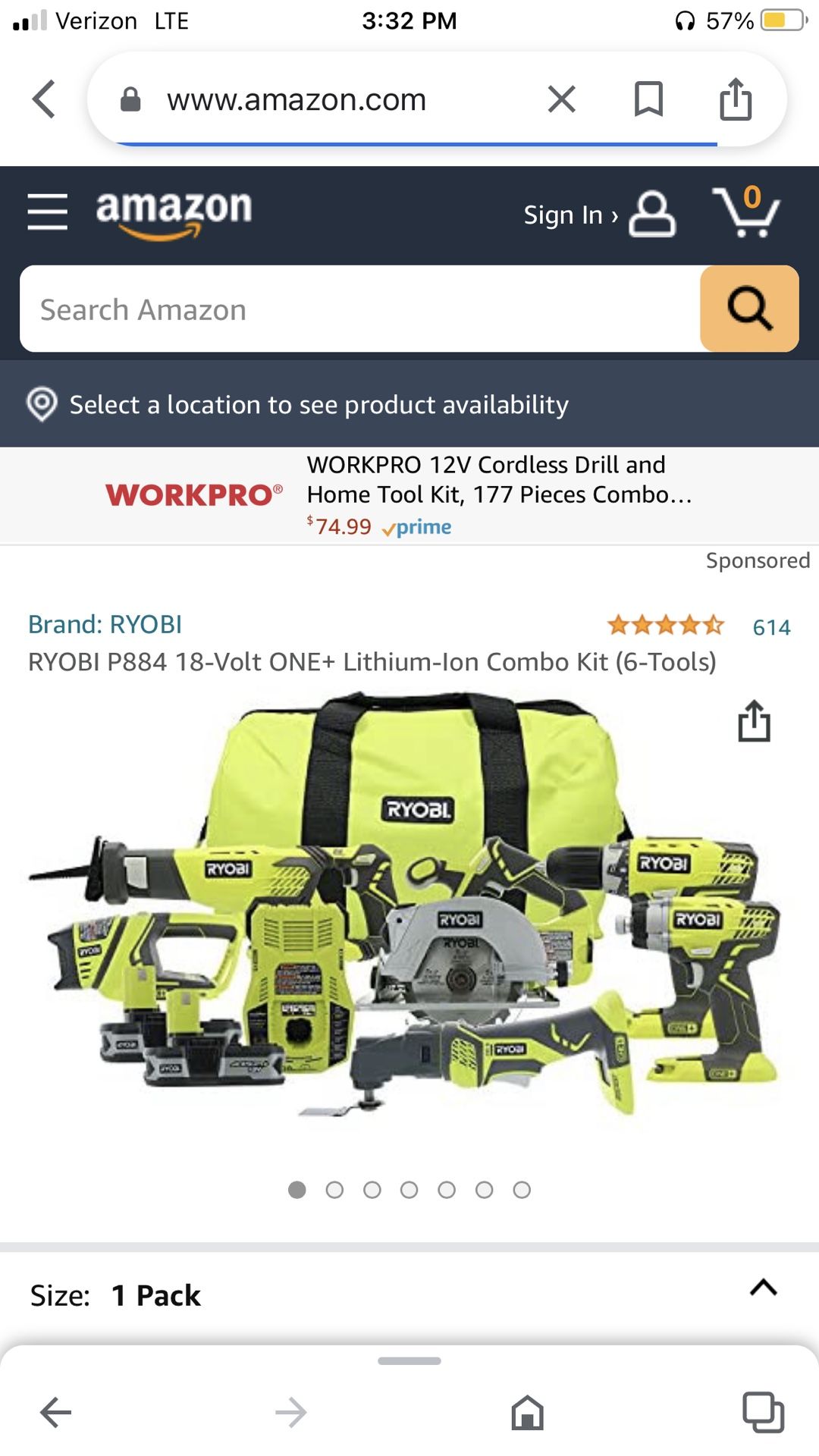 Ryobi Power Took Set