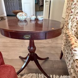 Vintage Mersman Oval Drum Side Table