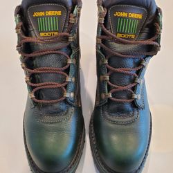 John Deere Leather Work Boots 9.5 Mens 
