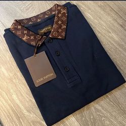NWT Louis Vuitton 3XL Navy Blue Cotton Man Shirt 