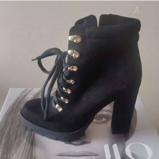 Jennifer Lopez Black Suede Boots