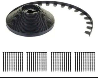 Landscape Edge Kit No Dig 100 Ft 40 Spikes, Extreme Weather Resistant Heavy Duty, Plastic in Black.