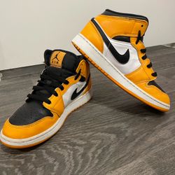 Air Jordan 1 Mid Taxi Yellow Black White