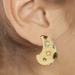 Kurt Geiger London Signature Eagle Stained Glass Dome Drop Earrings NEW