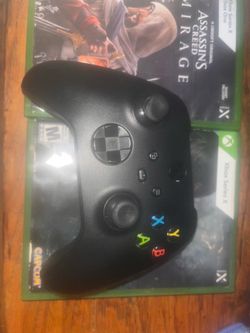 Xbox bundle resident evil four remake assassins, Creed, Mirage, and controller