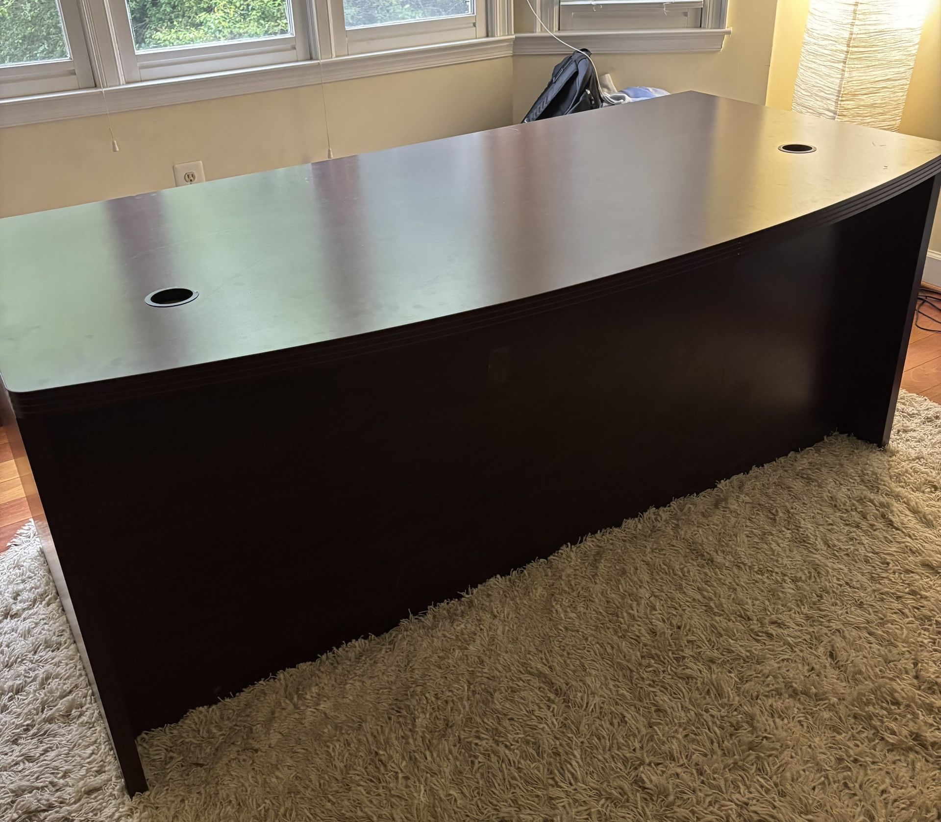 Hon Bow Front Desk With Matching 2 File drawer