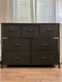 Dresser with fabric drawers