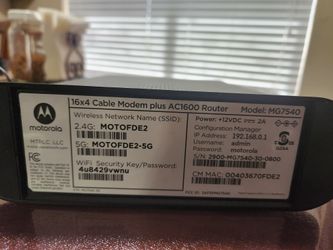Motorola MG 7540 2 In 1 Modem And Router