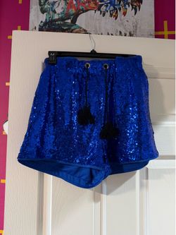 Blue sequin shorts - Size S